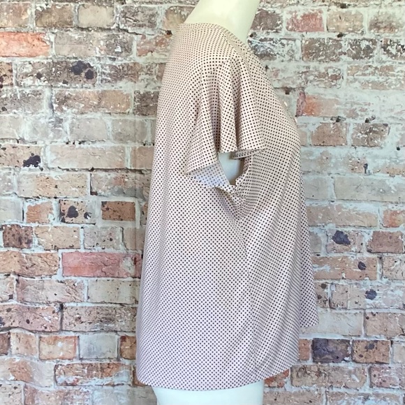 Adrianna Papell Blouse Short Sleeve Pink Sz Large - Picture 5 of 8